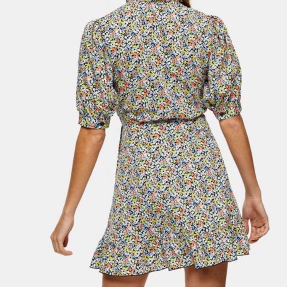 NWT Topshop Dainty Floral Midi Wrap Dress Size 14 - Picture 7 of 8